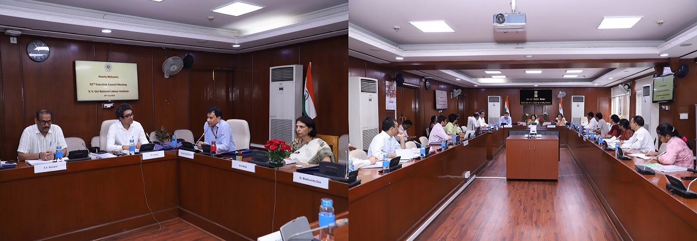 A Meeting of the 92nd Executive Council of the VVGNLI was held online under the Chairpersonship Ms. Arti Ahuja,  Secretary, Ministry of Labour & Employment  and Chairperson, Executive Council, VVGNLI on 28th Ju